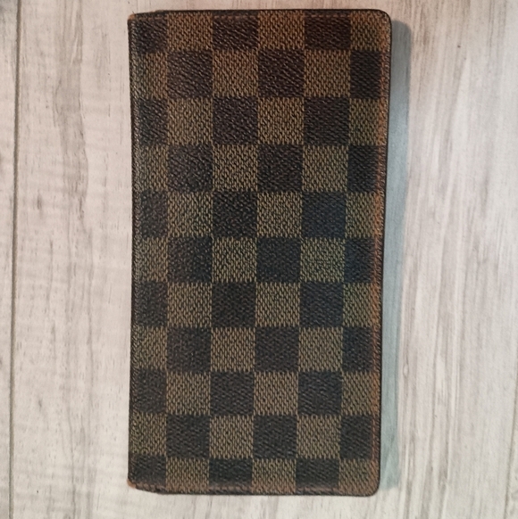 Louis Vuitton Damier Ebene Brazza Wallet Checkbook Holder Designer Leather - Picture 2 of 12